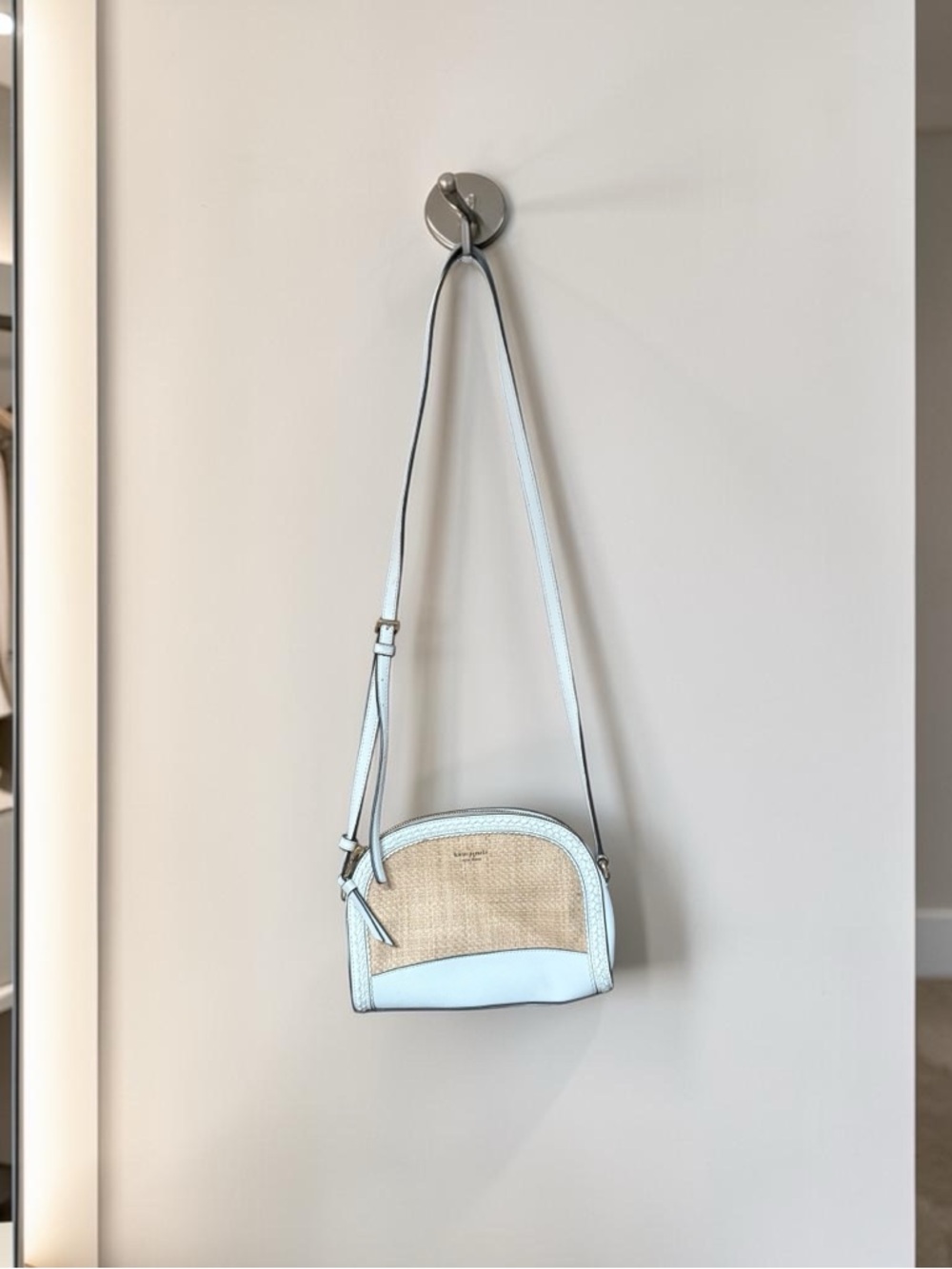 kate spade ‘Reiley’ White and Natural Woven Crossbody - Picture 2 of 10